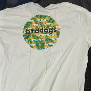 Birddogs White Tee with Tropical Print